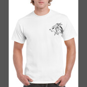 Gray Wolf (Canis Lupus) - Gildan Regular White Mens T Shirt SPECIAL