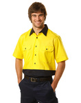 High Vis Cotton Drill Safety Shirt